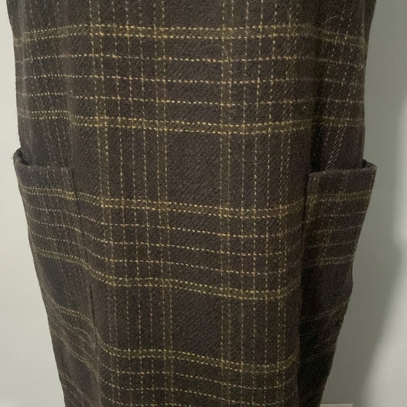 Harve’ Benard by Benard Holtzman Women’s Wool Jumper Dress Brown Plaid Sz 10 - Picture 3 of 9